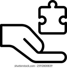 puzzle line icon illustration vector