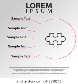 puzzle line icon. puzzle infographics template