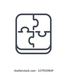 Puzzle line icon. Jigsaw vector outline sign.