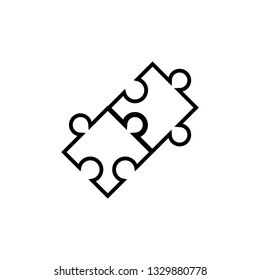 Puzzle line icon, logo isolated on white background