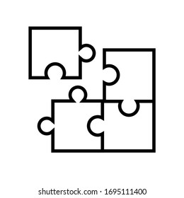 Puzzleteile, Symbol, Logo einzeln auf weißem Hintergrund