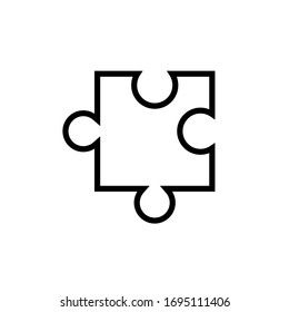 Icono de línea de rompecabezas, logotipo aislado en fondo blanco