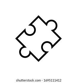 Puzzle line icon, logo isolated on white background