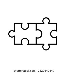 Puzzle line icon, logo vector