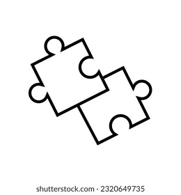 Puzzle line icon, logo vector