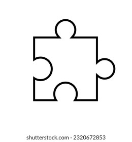 Puzzle line icon, logo vector