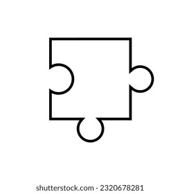 Puzzle line icon, logo vector