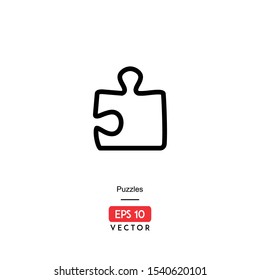 Puzzle line icon on the left side vector, EPS10 - Vector