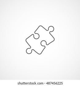 Puzzle Line Icon On White Background