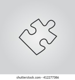 Puzzle line icon, outline vector illustration, linear pictogram isolated on gray