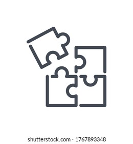 Puzzle line icon. Solution vector outline sign.