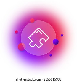 Icono de la línea de rompecabezas. Rompecabezas sin resolver, problema. Resolver los acertijos. Concepto creativo. Estilo de glasmorfismo. Icono de línea de vector para negocios y publicidad