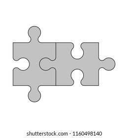 Puzzle line icon vector isolated