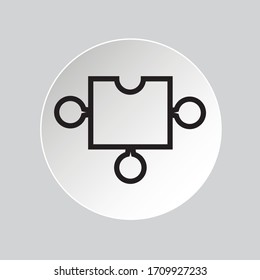 puzzle line icon vector on black color