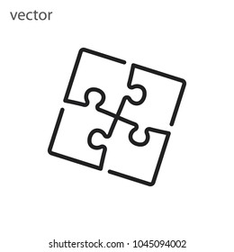 puzzle line icon vector, solutions problem, simple sign