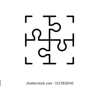 Puzzle line icon. Vector symbol in trendy flat style on white background. Web sing for design.