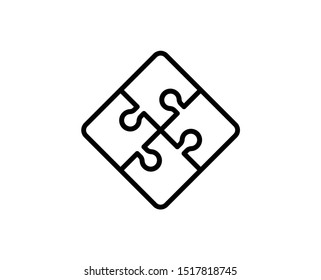 Puzzle line icon. Vector symbol in trendy flat style on white background. Web sing for design.