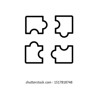 Puzzle line icon. Vector symbol in trendy flat style on white background. Web sing for design.