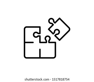 Puzzle line icon. Vector symbol in trendy flat style on white background. Web sing for design.