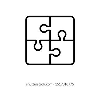 Puzzle line icon. Vector symbol in trendy flat style on white background. Web sing for design.