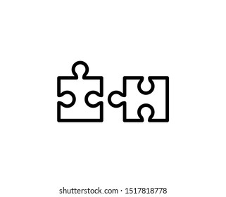 Puzzle line icon. Vector symbol in trendy flat style on white background. Web sing for design.