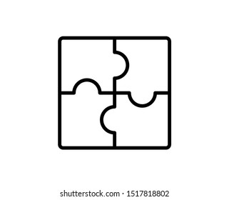 Puzzle line icon. Vector symbol in trendy flat style on white background. Web sing for design.