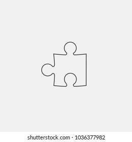 Puzzle line Icon vector in trendy style isolated on grey background. Puzzle line Icon page symbol for your web site design Puzzle line Icon vector