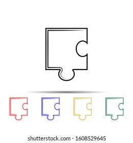 Puzzle line multi color style icon. Simple thin line, outline vector of team work icons for ui and ux, website or mobile application