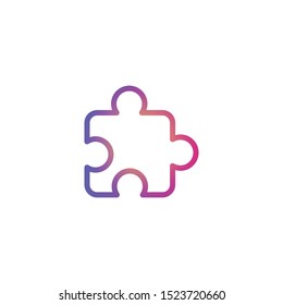 Puzzle  - Line Vector Icon