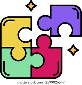 Puzzle Line vector Icon Design