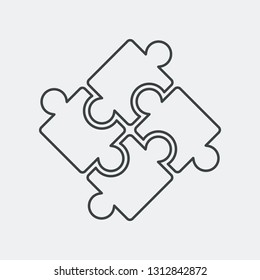 Puzzle lineal icon
