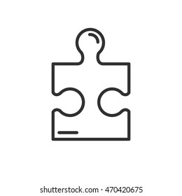 Puzzle linear icon. Thin line design
