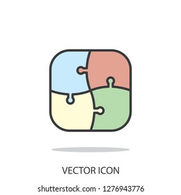 puzzle linear sign, vector icon