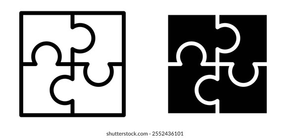Puzzle liner icon vector set.