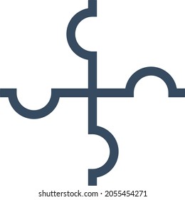 Puzzleteile, Puzzle. Stock-Vektorgrafik einzeln auf weißem Hintergrund.