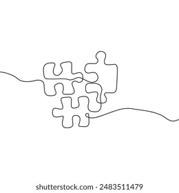 A puzzle of lines on a white background. Minimalist illustration.