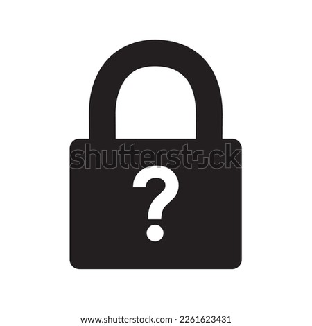 Puzzle - lock, locker and padlock is secured by unknown key, keyword, cypher, code and password. Inability to decipher and decrypt. Vector illustration isolated on white.