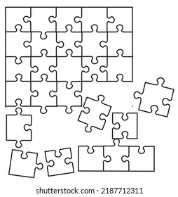 rompecabezas lógica juego jigsaw acertijo aislado en fondo blanco