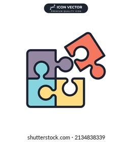 puzzle logic icon symbol template for graphic and web design collection logo vector illustration