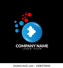 puzzle logo concept. Designed for your web site design, logo, app, UI. map pin logo design. corporate identity logo. can be used for business company. modern illustration