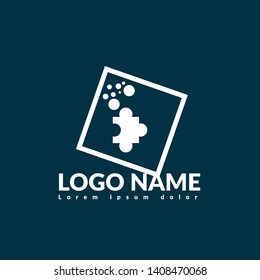 puzzle logo concept. Designed for your web site design, logo, app, UI. map pin logo design. corporate identity logo. can be used for business company. modern illustration