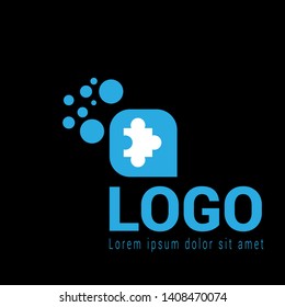 puzzle logo concept. Designed for your web site design, logo, app, UI. map pin logo design. corporate identity logo. can be used for business company. modern illustration