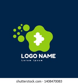 puzzle logo concept. Designed for your web site design, logo, app, UI. map pin logo design. corporate identity logo. can be used for business company. modern illustration