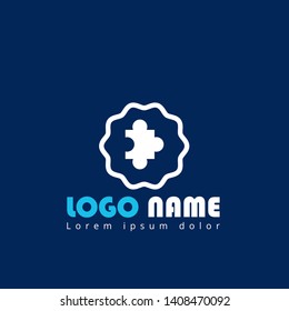 puzzle logo concept. Designed for your web site design, logo, app, UI. map pin logo design. corporate identity logo. can be used for business company. modern illustration