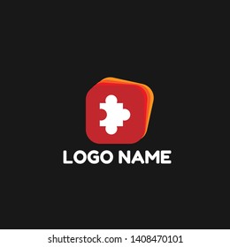 puzzle logo concept. Designed for your web site design, logo, app, UI. map pin logo design. corporate identity logo. can be used for business company. modern illustration