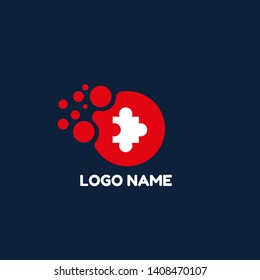 puzzle logo concept. Designed for your web site design, logo, app, UI. map pin logo design. corporate identity logo. can be used for business company. modern illustration