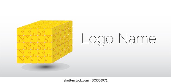 Puzzle logo design, illustration vector template.Colorful logic icon.