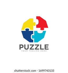 Puzzle Logo Design Vector Template Stock Vector (Royalty Free) 1699743166