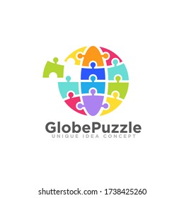 Puzzle Logo Design Vector Template