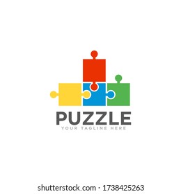 Puzzle Logo Design Vector Template